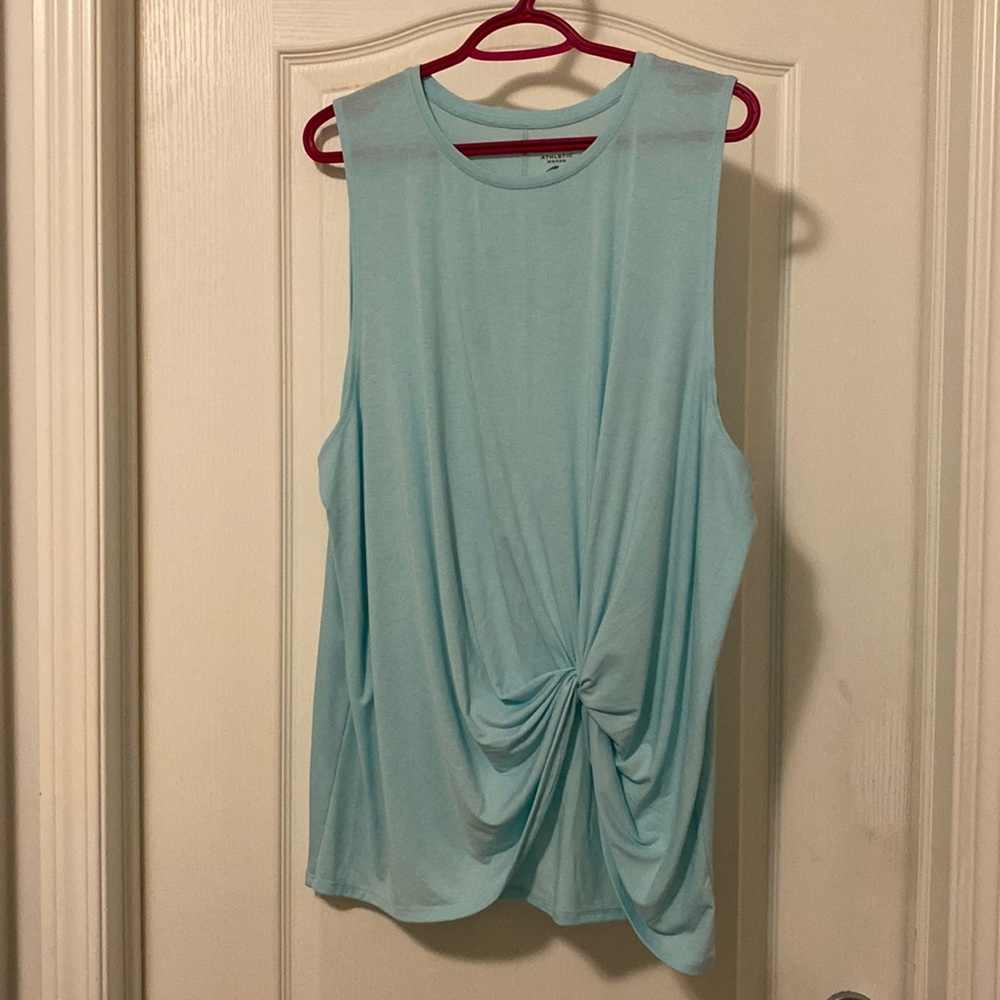 Mint tank top with knot at waist